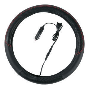 45W/PC Wattage Μαύρο PU θέρμανση Κάλυψη τιμόνι για αυτοκίνητο Αυτοκίνητο 38cm Διαμέτρου